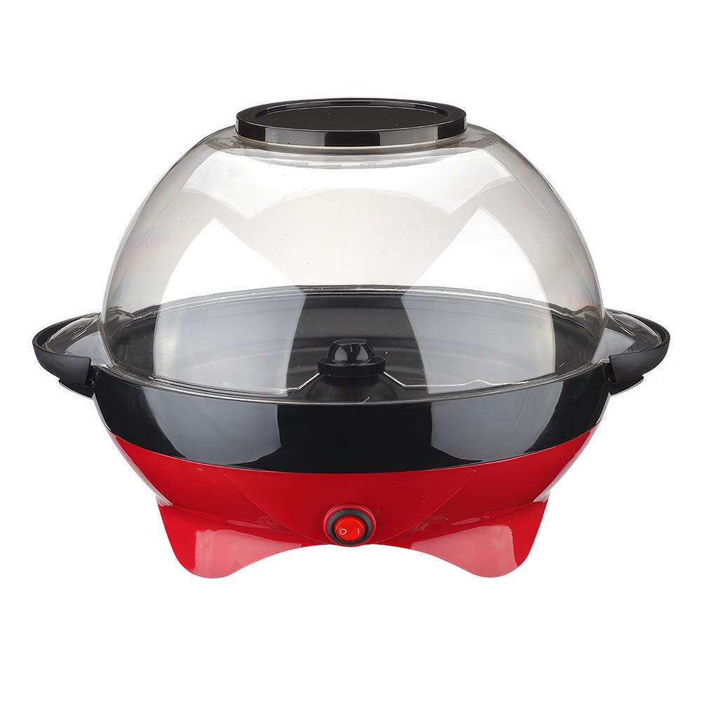 6 Quart Electric Popcorn Maker with Nonstick Plate and Lid Bowl