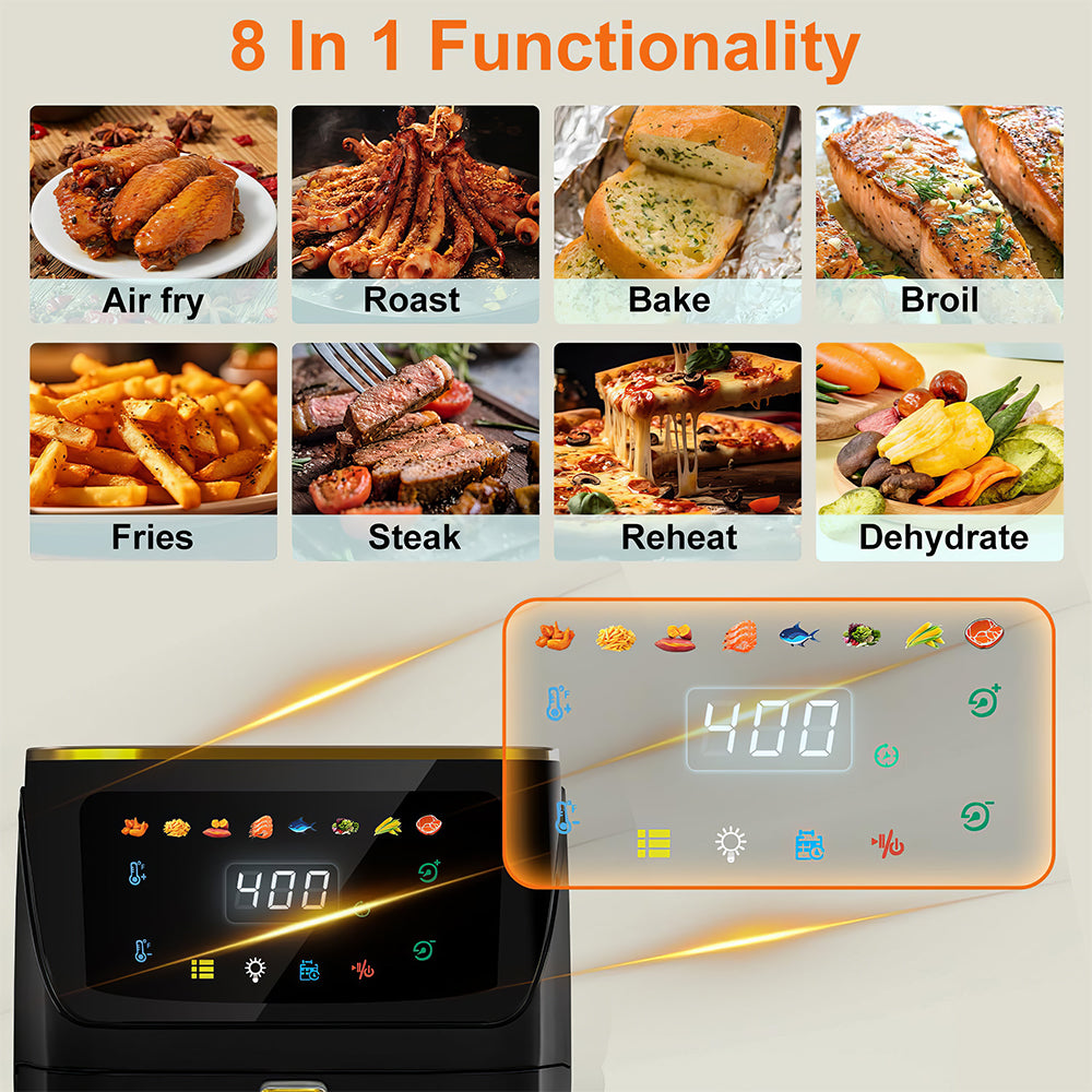 8.5 Quart Digital Air Fryer with Touch Screen and Viewing Window
