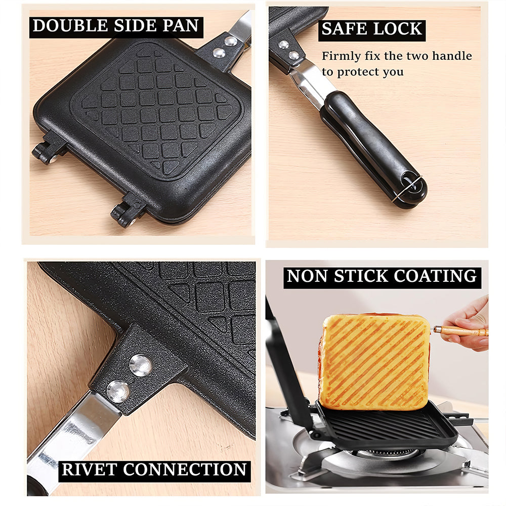 Stovetop Sandwich Maker with Nonstick Plates for Paninis and Grilled Cheese