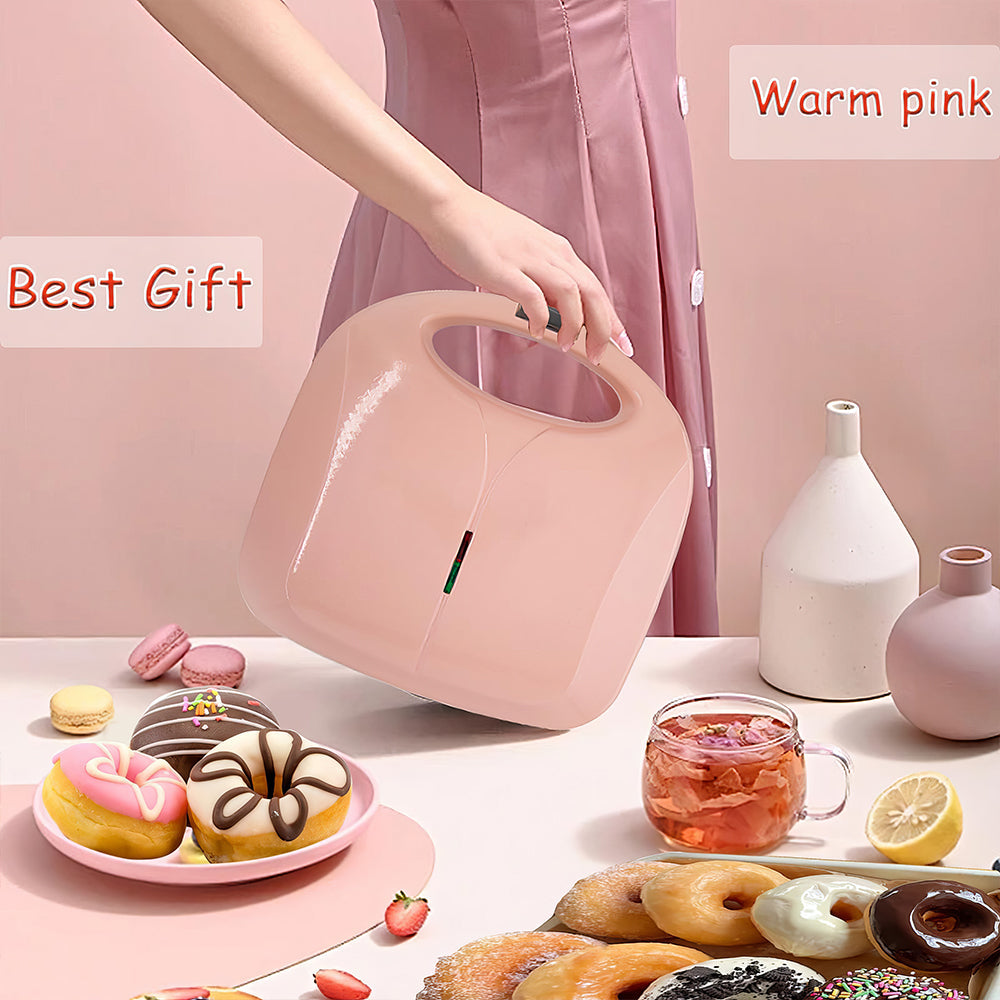 Mini Donut Maker with Nonstick Plates for Compact Home Baking