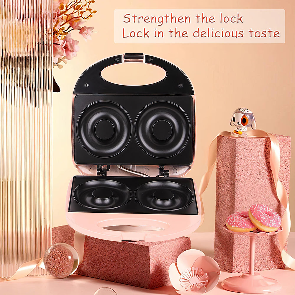 Mini Donut Maker with Nonstick Plates for Compact Home Baking