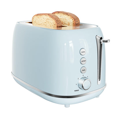 Retro 2 Slice Toaster with Wide Slots and Removable Crumb Tray