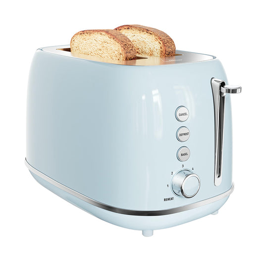 Retro 2 Slice Toaster with Wide Slots and Removable Crumb Tray