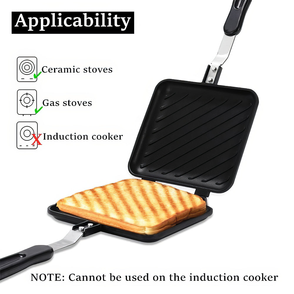Stovetop Sandwich Maker with Nonstick Plates for Paninis and Grilled Cheese