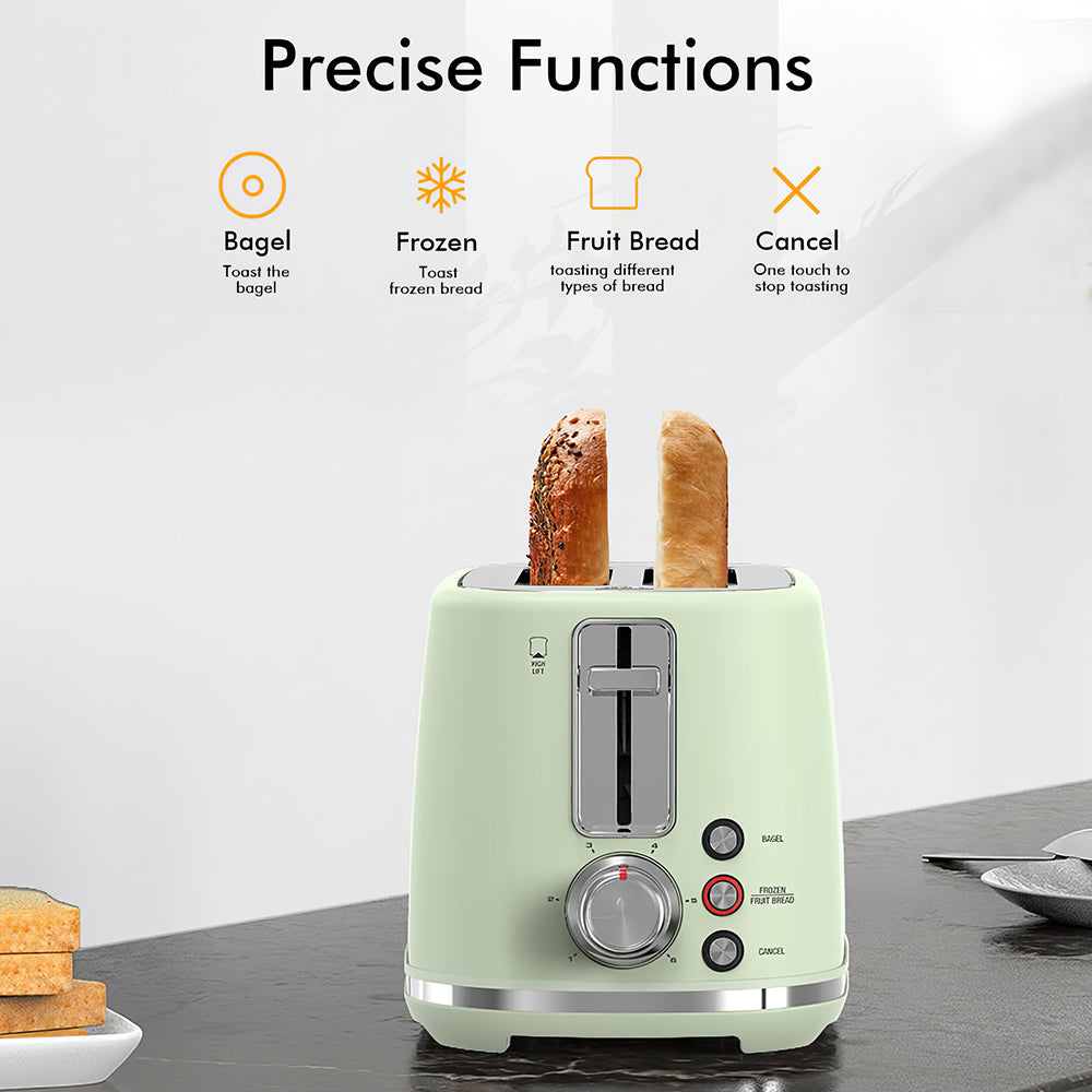 2 Slice Toaster with Wide Slots and Crumb Tray for Bagels and Bread