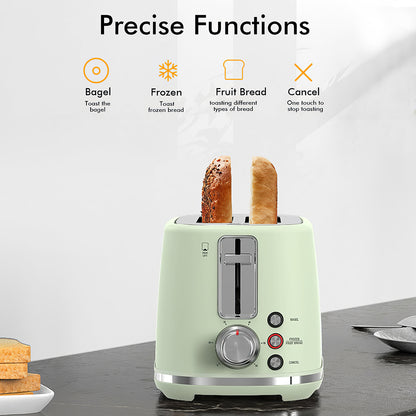 2 Slice Toaster with Wide Slots and Crumb Tray for Bagels and Bread