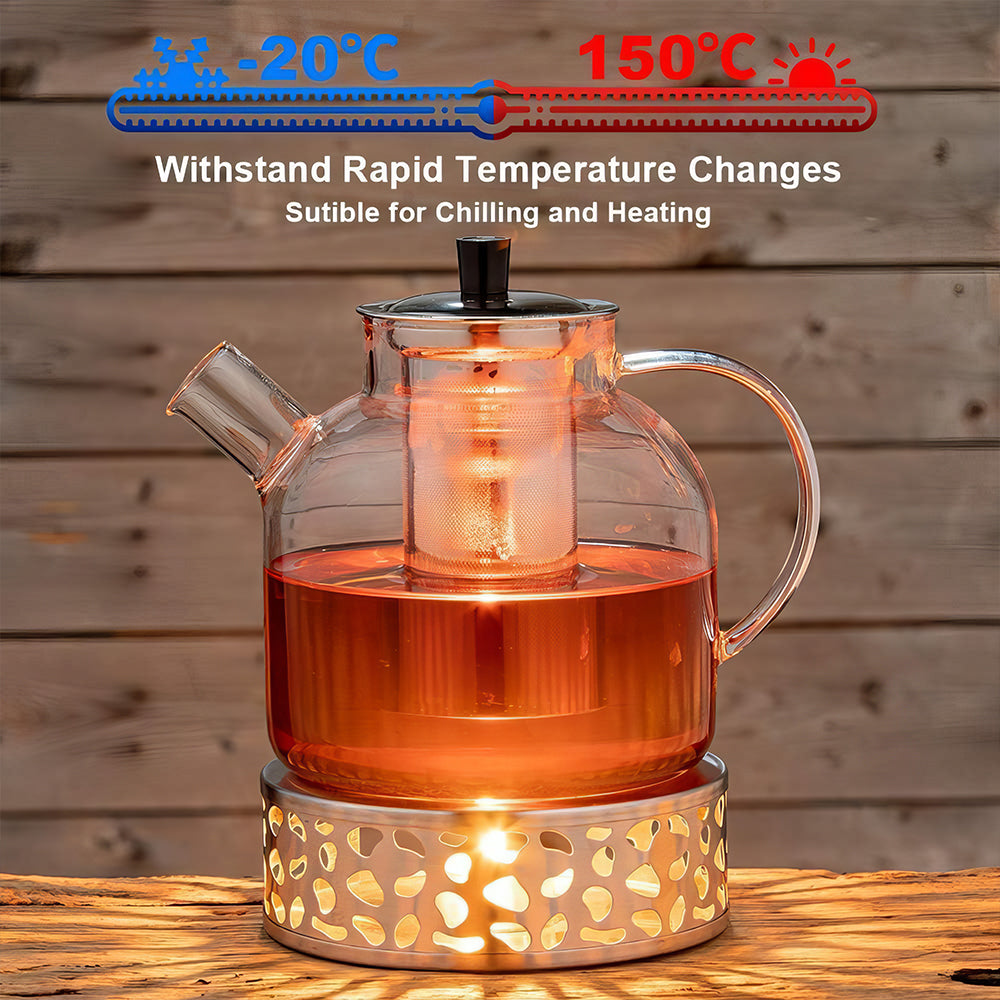 Glass Teapot with Infuser 800ML Stovetop Safe Loose Leaf Tea Pot
