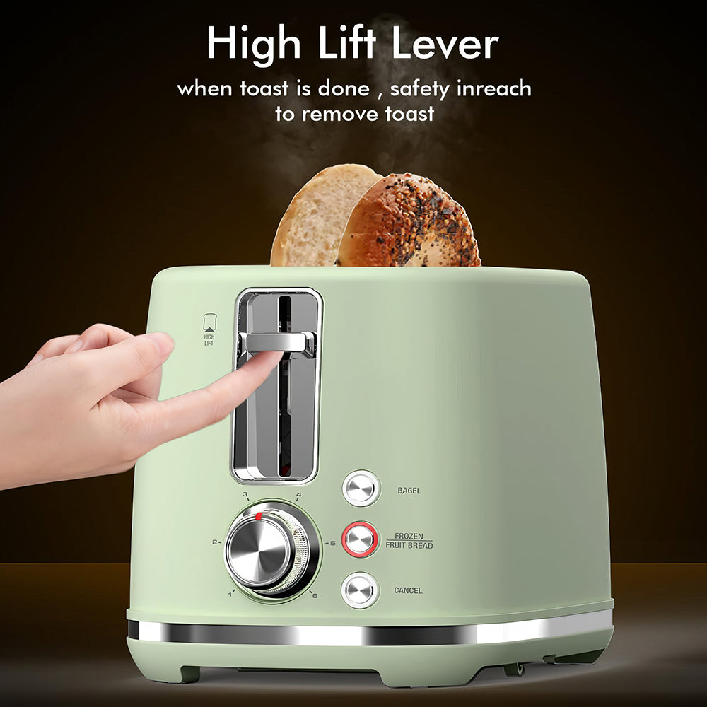2 Slice Toaster with Wide Slots and Crumb Tray for Bagels and Bread