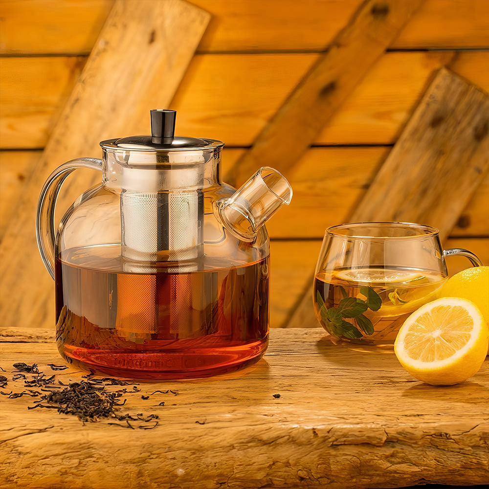 Glass Teapot with Infuser 800ML Stovetop Safe Loose Leaf Tea Pot