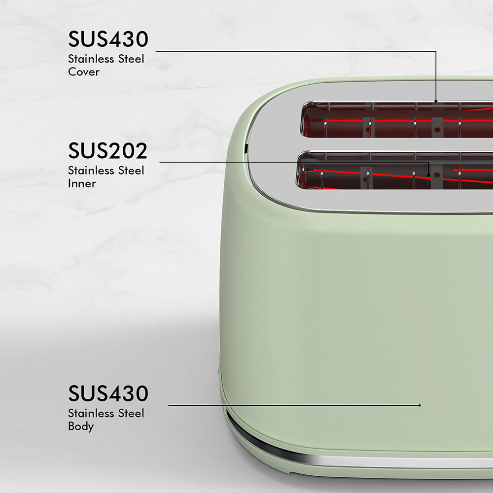 2 Slice Toaster with Wide Slots and Crumb Tray for Bagels and Bread