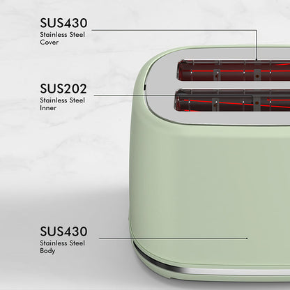 2 Slice Toaster with Wide Slots and Crumb Tray for Bagels and Bread